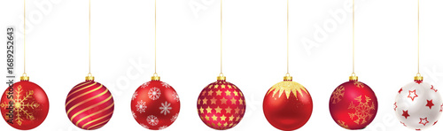Christmas Baubles Hanging, Red and Gold Decorations