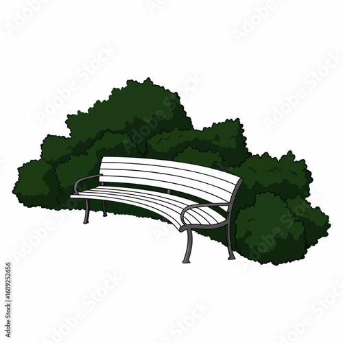 A simple illustration of an empty white bench