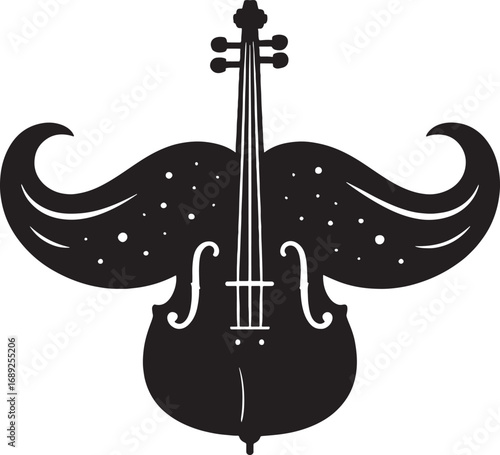 Cello with mustache for no shave november movember music theme