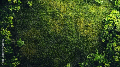 Lush Mossy Canvas with a Natural Frame of Verdant Foliage