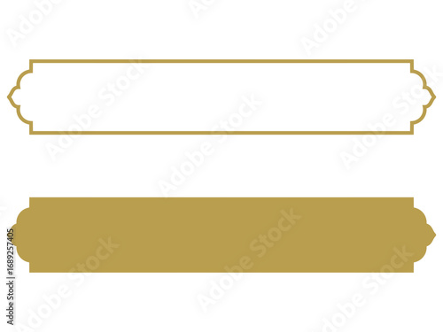 Elegant ornamental text box frame – Outline and solid style