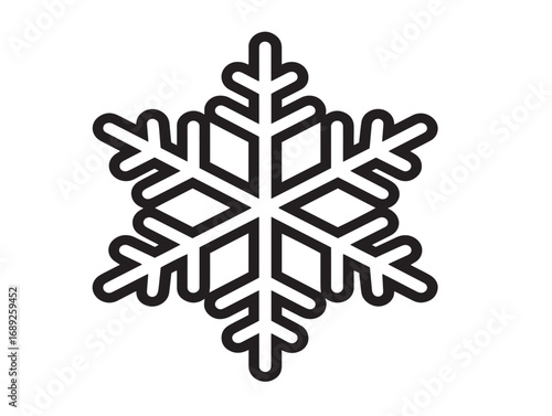 Snowflake winter weather icon in minimal elegant vector style