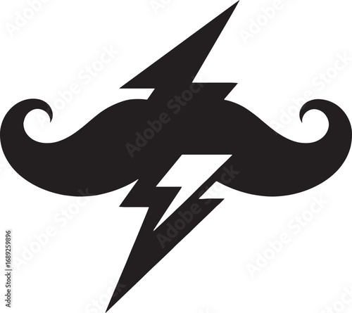Movember mustache and lightning bolt graphic for awareness campaigns