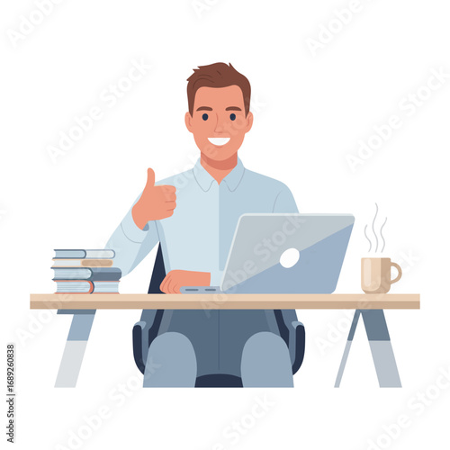 Business related remote working setup virtual team happy hour colorful flat vector illustration on white background
