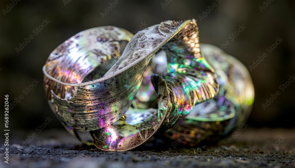 Fototapeta premium Iridescent Object Abstract Colorful Metallic Sculpture