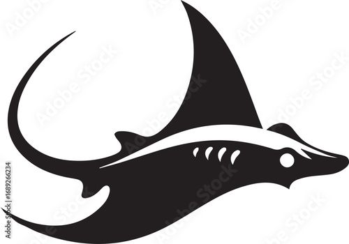 illustration of a black silhouette of a stingray