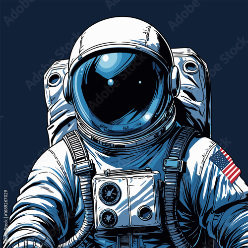 astronaut vector complete with helmet and clothing