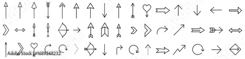 Variety of minimalist arrows in different designs and directions