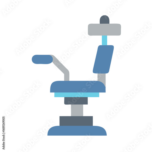 Flat design illustration of a modern examination chair isolated