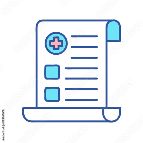 Medical report or checklist in bold line art style