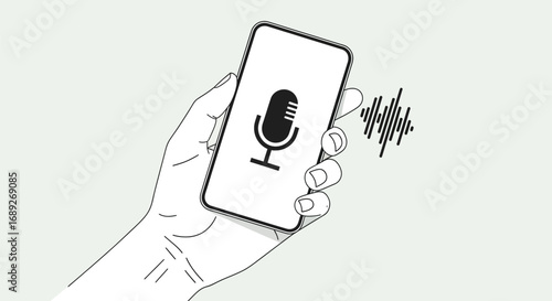 Voice Recording on Smartphone with Microphone Icon