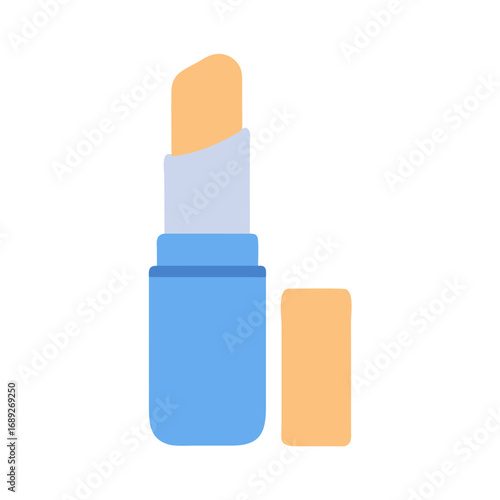 Minimalist lip balm illustration against black backdrop studio shot