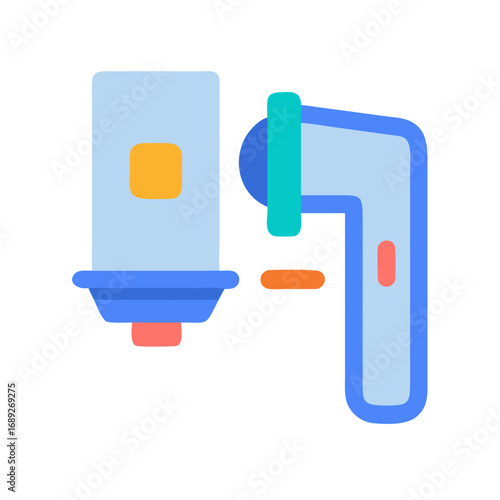 Colorful flat vector icon of a facial steamer device