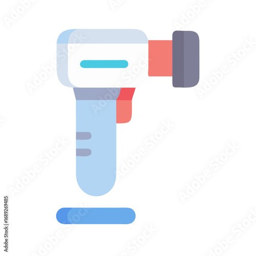 Flat icon illustration of a non-contact infrared thermometer
