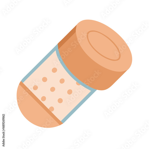 Cartoon plaster bandage illustration on a solid black background