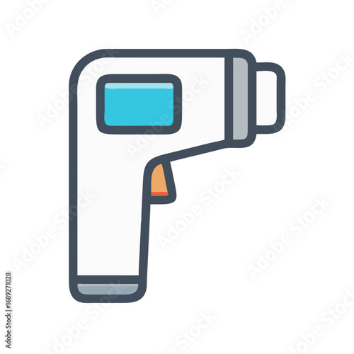 Digital infrared thermometer illustration for medical and health themes