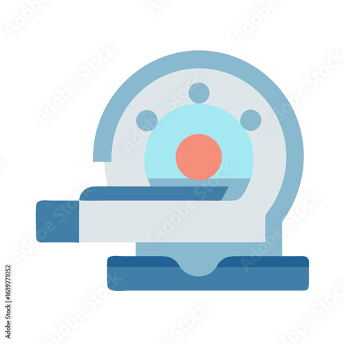 Flat illustration of MRI Scanner for medical diagnosis