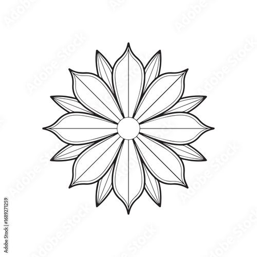 Beautiful floral ornamental doodle mehndi style pattern hand drawn decorative outline vector illustration coloring page for kids and adults