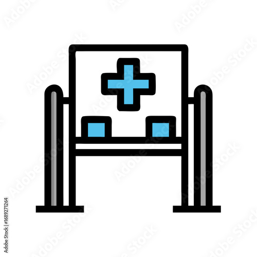 Minimalist digital art with plus sign and lines