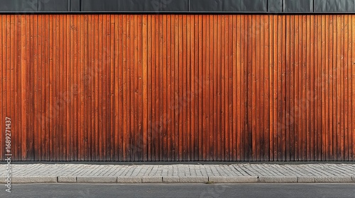 Linear Harmony of a Sunlit Wooden Facade with a Darkening Gradient