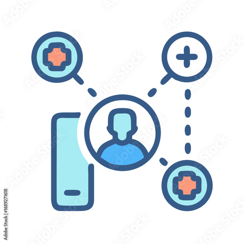 Remote health monitoring application interface concept design illustration