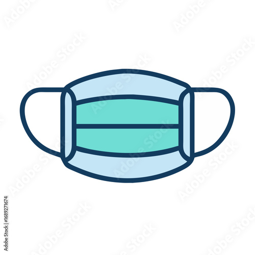 Simple medical face mask illustration against dark background