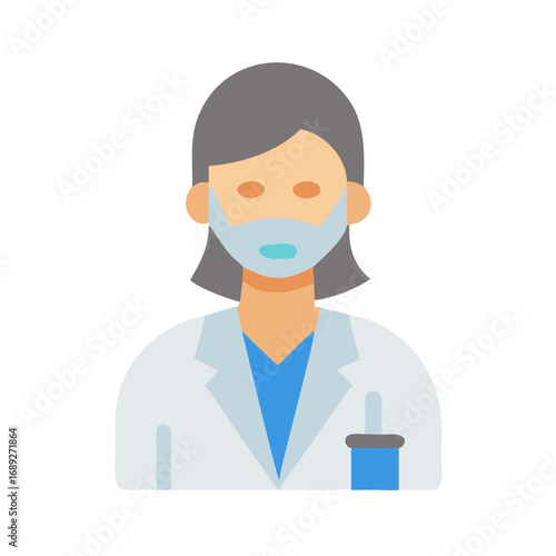 Icon illustration of a doctor wearing a medical mask