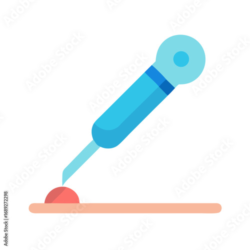 Blue Pen Applying Ointment on Skin Vector Illustration