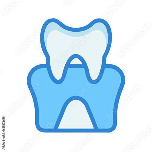 Tooth and gum line illustration for dental hygiene concept