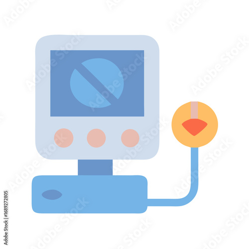 Flat vector illustration of medical equipment on black background