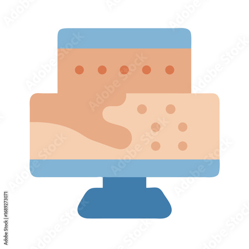 Flat design of skin rash illustration on screen