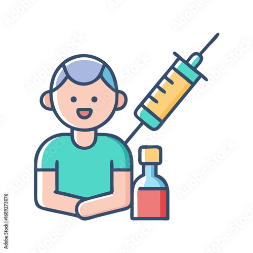 Vaccination concept illustration for healthcare advertising and infographics