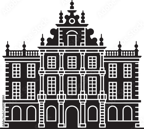 Silhouette of Baroque Architecture Building Design Historical Landmark Structure