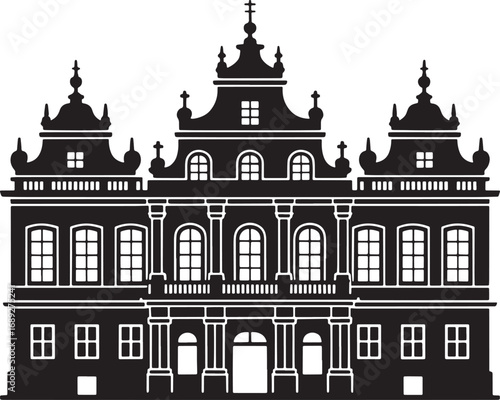 Silhouette of Palace Architecture Building Design Historical Landmark Structure