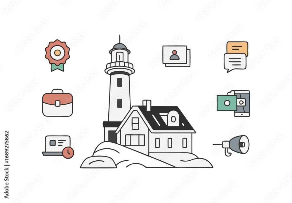 Fototapeta premium Business Icon Set Design