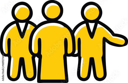 Teamwork and collaboration abstract figures symbolizing business group unity and partnership transparent background
