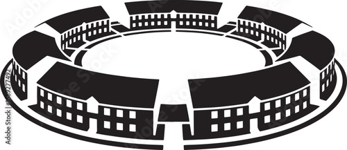 Amphitheater Silhouette Ancient Roman Architecture Arena Stage Performance Venue