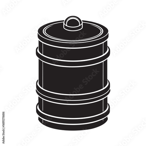 Old Oil Barrel With Lid Silhouette