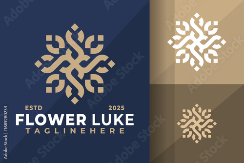 Flower Luxury Ornamental Logo Icon Vector Design Illustration