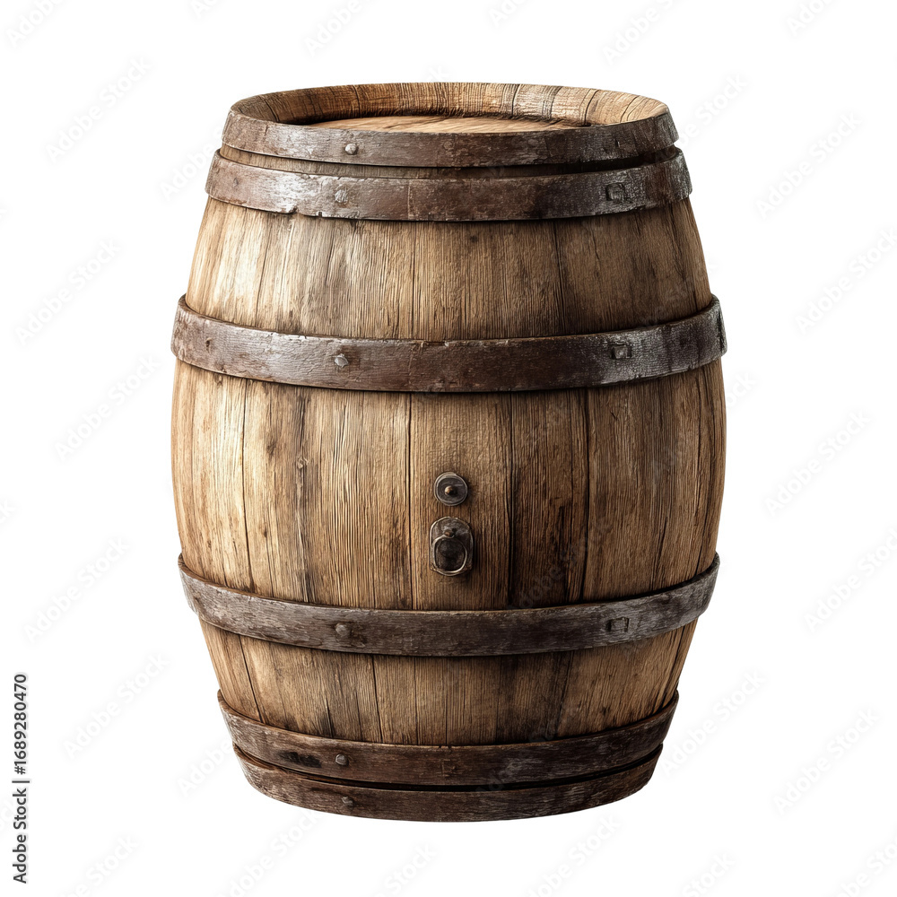 Obraz premium wooden barrel isolated on white background png 
