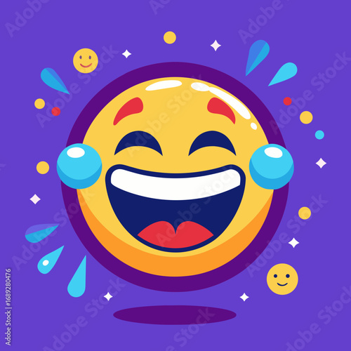 Joyful emoji laughing out loud with tears of joy