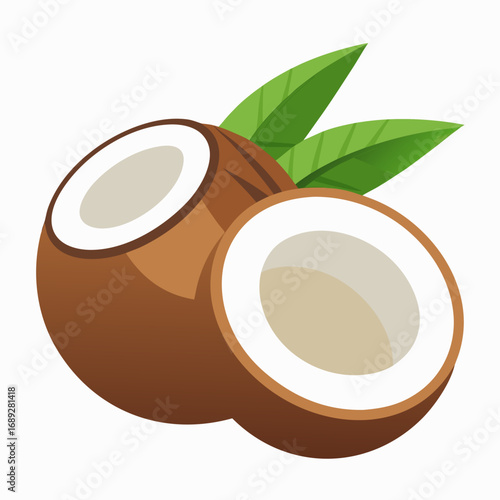 vector illustration of a coconut