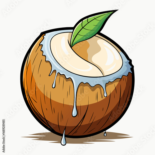 coconut cocktail isolated on white
