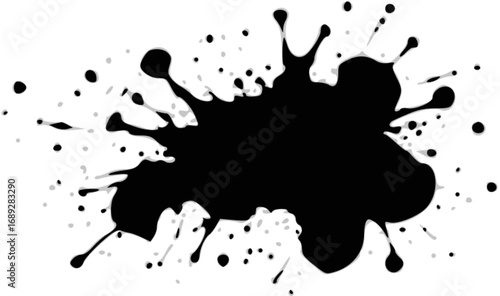 Vector art of black ink splash creates a bold and dramatic statement