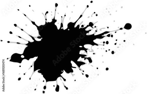 Vector art of black ink blot creates a striking and bold visual impact
