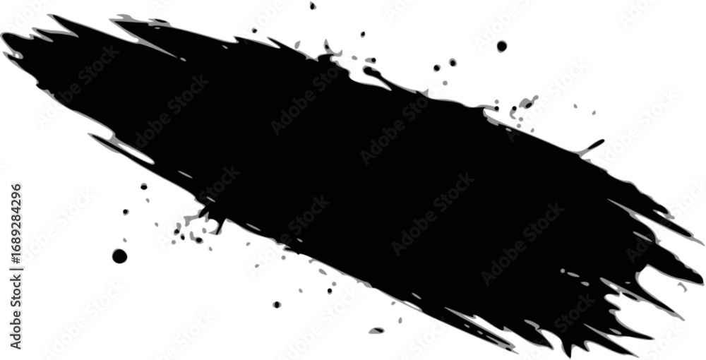 Naklejka premium Vector art of black grunge brush stroke for your design element