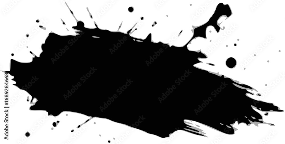 Fototapeta premium Vector art of black ink paint brush stroke for design element use