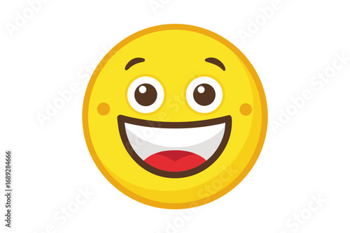 Joyful yellow emoji with a wide grinning mouth