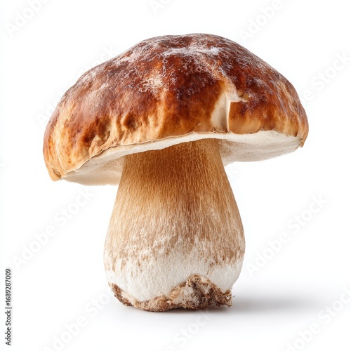Close-up shot of a tasty boletus mushroom, captured in vibrant detail