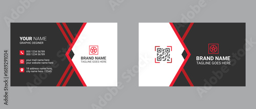 Horizontal double sided corporate business card design  template and visiting card design.
